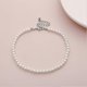 thumbnail image 4 of Tobilleras para mujer, pulseras de pie con perlas de imitación a juego, collares de cuentas redondas, estrellas de metal, joyería para tobillos (blanco), 22 centímetros --- Código de modelo 30367, 4 of 5