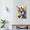 thumbnail image 4 of ONETECH  Unicorn Canvas Wall Art Retro Colorful Animal with Flower Painting Water Color Unicorn Prints Artwork Pictures for Kids Nursery Bedroom Living Room Office Home   12x16 in, 4 of 5