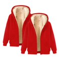 thumbnail image 1 of ManxiVoo Ensemble de Veste d'Hiver Doublée Thermique Coupe Ample pour Femmes Haut Décontracté Chaud avec Bas Assorti Taille P Rouge, 1 of 2