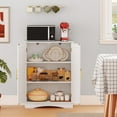 thumbnail image 4 of Costway Floor Storage Cabinet Modern Storage Organizer with Adjustable Shelves &2 Doors, 4 of 10