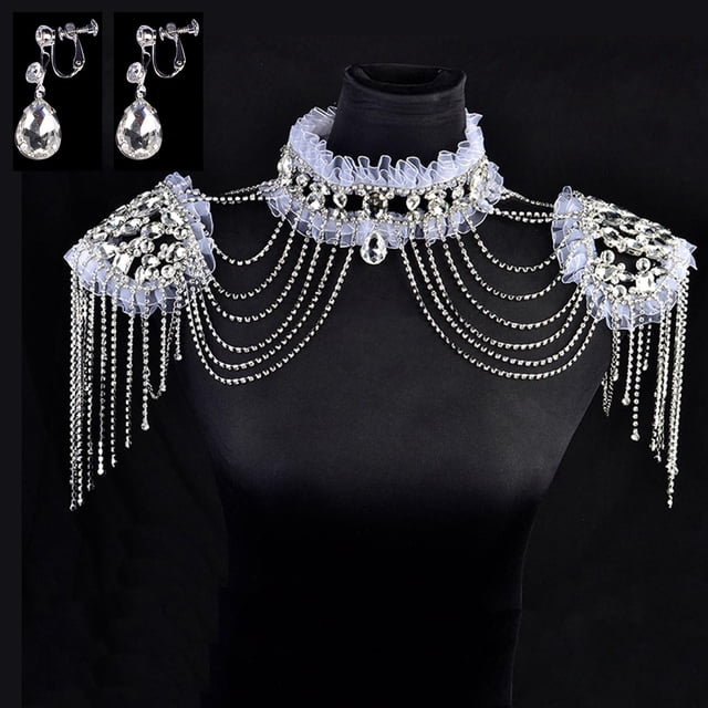 Hombro Cadena Rhinestone Accs Traje de Baño Perla Cuerpo Diamant Ajustable Lujo Hecho a Mano Cristal Regalo Moda para Prom Boda Hugo Collar de cadena de hombro