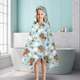 thumbnail image 6 of Blue Highland Cow Flower Butterfly Pattern Hooded Bath Towel，50"x30" for Ages 3 To 12 Kids, Quick Dry Lightweight Soft Microfiber Hood Beach Towel Cover Up for Kids, 6 of 7