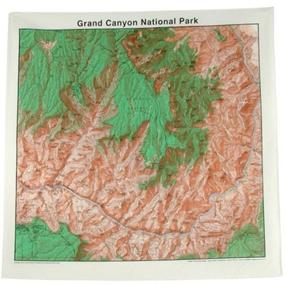 Printed Image Grand Canyon National Park Topographical Bandanna
