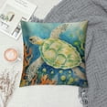thumbnail image 2 of COMIO Outdoor Beach Throw Pillow Covers Blue Sea Turtle Seahorse Decorative Coastal Ocean Theme Decor Square Cushion Pillows Cover  Pillow Cases for Patio Couch Sofa Marine Animals, 2 of 5