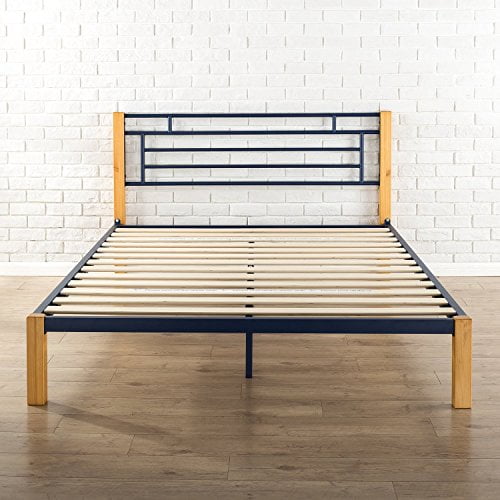Zinus taylan metal and wood platform bed deals