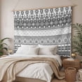 thumbnail image 3 of Grey White Boho Tapestry for Bedroom Wall Hanging Tapestry, Vintage Ethnic Tribe Abstract Art Ceiling Backdrop Tapestries Poster Blanket Wall Decor for Teens Room Living Room Dorm 55" x 73", 3 of 8