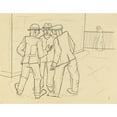 thumbnail image 3 of Karl Wiener 24x20 Black Modern Framed Museum Art Print Titled - Without Title (Three Men), 3 of 5