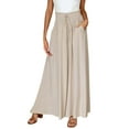 thumbnail image 3 of Baqcunre Women's Pleats High Waisted Straight Pants Wide Leg Pants Women's Casual Loose Trousers,L,Wide Leg Pants Woman,Palazzo Pants For Women,Women'S Pants,Womens Fashion,Womens Clothes,Beige, 3 of 6