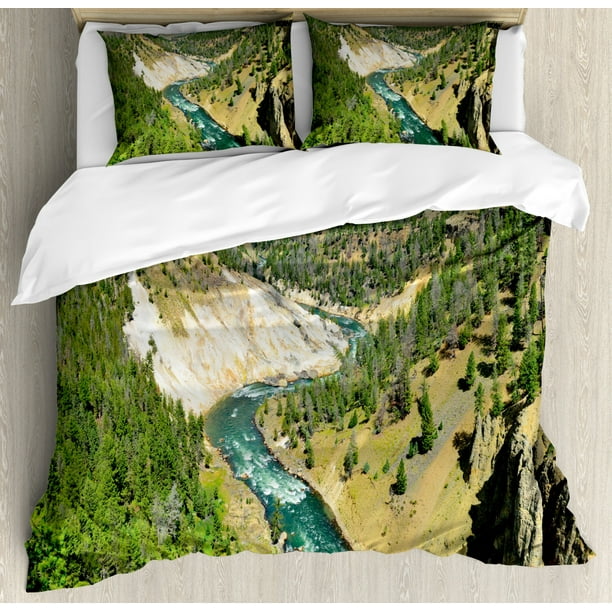 Wyoming Duvet Cover Set King Size Calcite Springs Trees Panorama In Yellowstone 3 Piece Bedding With 2 Pillow Shams Olive Green Dark Mustard Azure Blue Jade By Ambesonne Com - Olive Green And Blue Bedding Wyoming Duvet Cover Set King Size Calcite Springs Trees Panorama In Yellowstone 3 Piece Bedding With 2 Pillow Shams Olive Green Dark Mustard Azure Blue Jade By Ambesonne Com - Olive Green And Blue Bedding