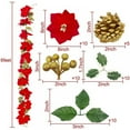 thumbnail image 2 of 6.5 Feet Christmas Garland Poinsettia Garland with Red Berries and Holly Leaves for Indoor and Outdoor Use - Battery Operated (Batteries Not Included), 2 of 6