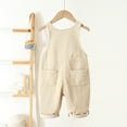 thumbnail image 5 of ZACPNCV Toddler Boys Girls Corduroy Bib Overalls Corduroy Suspender Pants Kids Overalls Straps Outfits Pants Jumpsuit with Pockets Beige 2-3 Years, 5 of 7