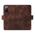 thumbnail image 4 of ELEHOLD For Samsung Galaxy S20 Leather Wallet Phone Case, Embossed Diamond Folio Flip Cover, Card Holder Cash Slot, Stand Support, Wrist Strap Lanyard -Coffee, 4 of 10