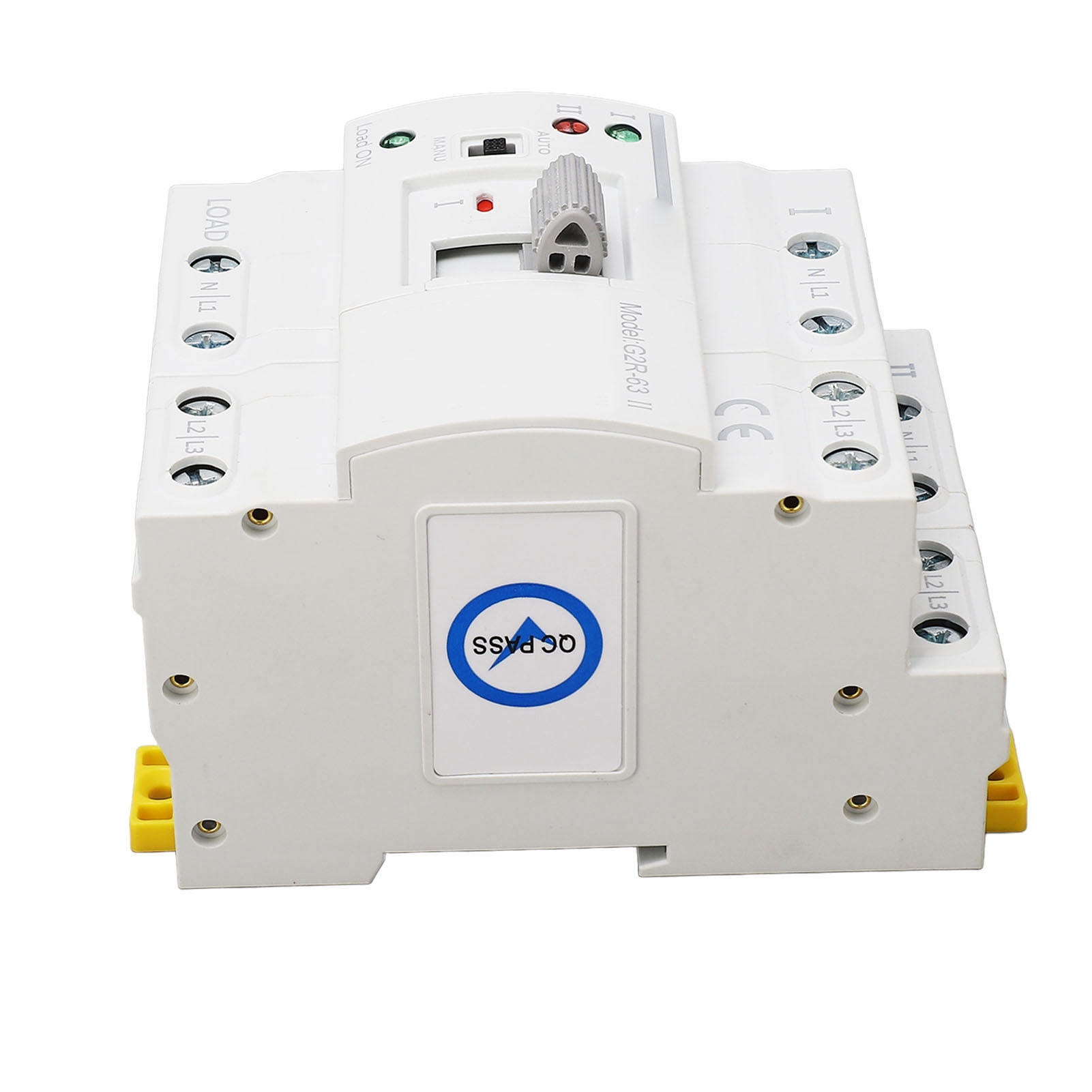 4P Dual Power ATS Transfer Switch, 63A Quick Response PC Changeover Switch for 110VAC Systems, Automatic Transfer Switch with High Reliability and Fast Response Time