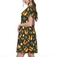thumbnail image 2 of Lsque Forest Squirrel Print Women's Casual Dress T-Shirt Summer Short Sleeve Scoop Neck Swing Dresses, 2 of 6
