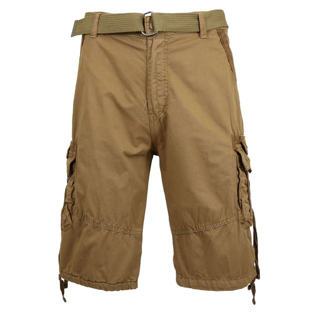 Men's Distressed Vintage Belted Cargo Utility Shorts (Size 30-48)