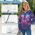 thumbnail image 6 of Uourmeti Rose Galaxy Purple Axolotl Comfy Hooded Sweatshirt for Girls Long Sleeve with Pockets Trendy Casual Loose Fall Top Size 10-12, 6 of 7