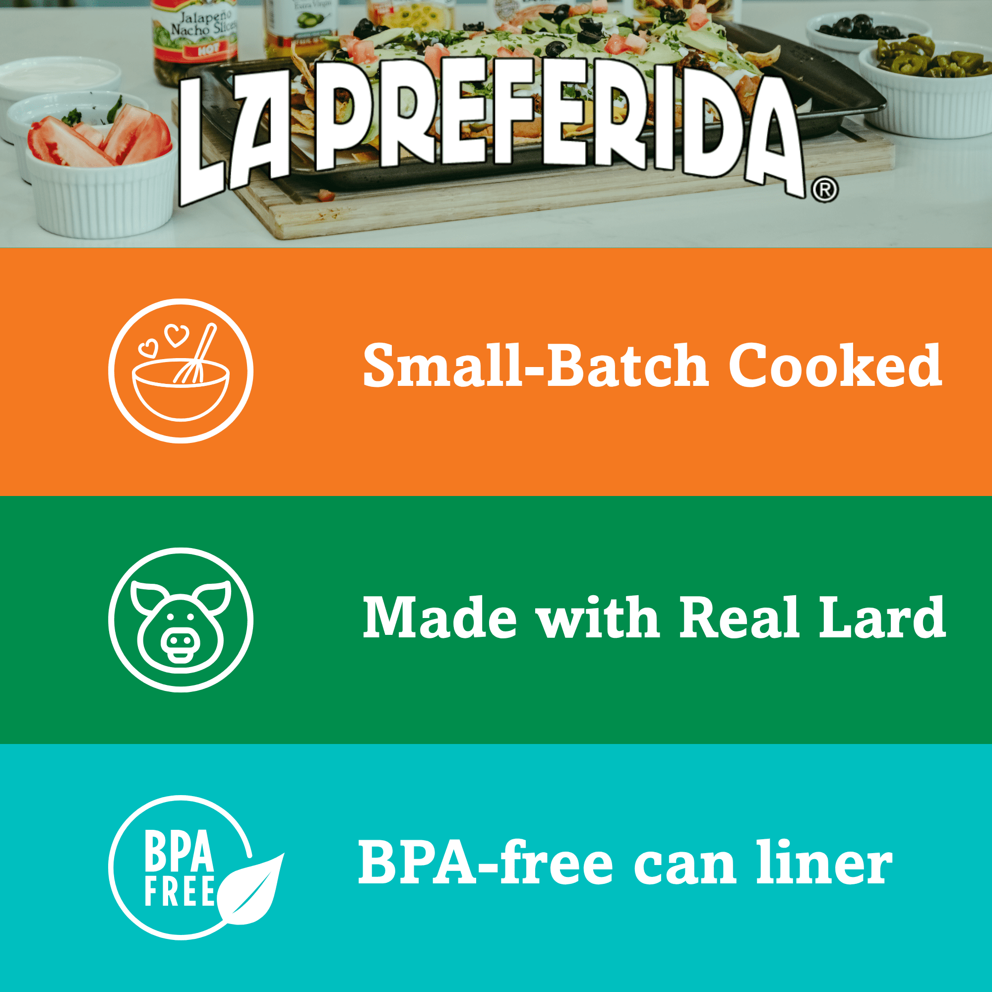(12 pack) La Preferida Refried Beans, 16 oz, Can, Contains Soy and its Derivatives