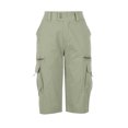 thumbnail image 3 of Cotton Cargo Shorts for Women Relaxed Multi-Pockets Casual Solid Straight Leg Joggers Athletic Hiking Biker Bermuda Loungewear Short, 3 of 3