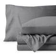 thumbnail image 3 of Bare Home Washed Sheet Set - Premium 1800 Collection - Deep Pocket - 4 Piece - Full, Gray, 3 of 7