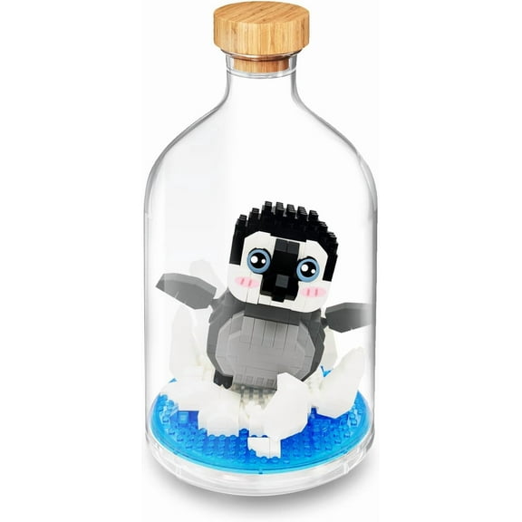 SKQIT Penguin Animal Building Blocks, Cute Marine Birds Animal Building Sets for Office Home Decor, with Dust Cover, Birthday Gifts for Adults Ages 15 