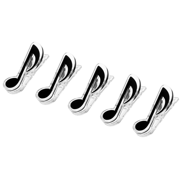 Música Nota Clips Plástico Musical Nota Clips Marcador Papelería para Música Papel Libro Accesorios Corchea Clip Negro Paquete de 5