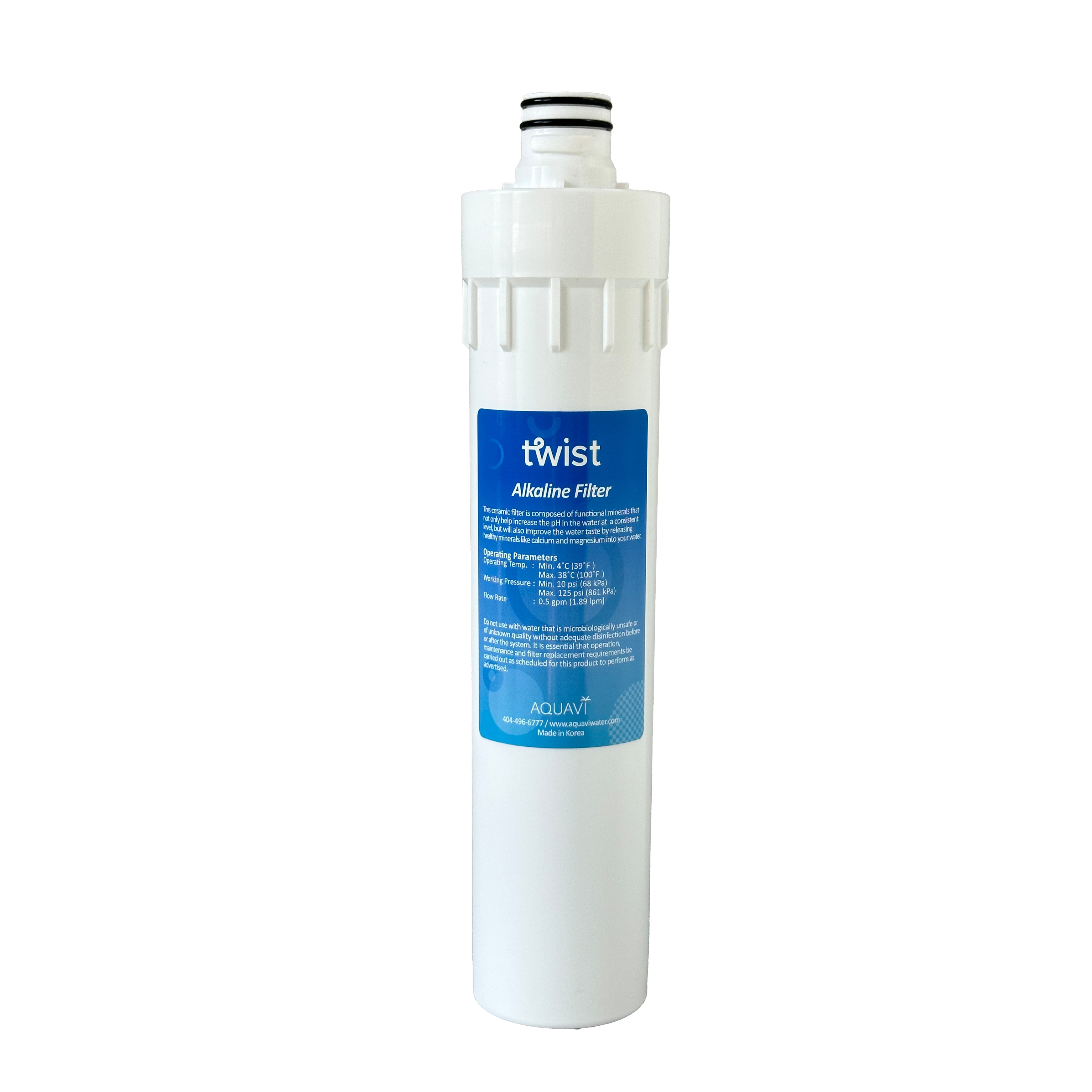 AQUAVI Twist Alkaline Water Filter for Reverse Osmosis RO System Quick Connect Replacement or Add-on, pH Balance and Restore Minerals(8 inch)