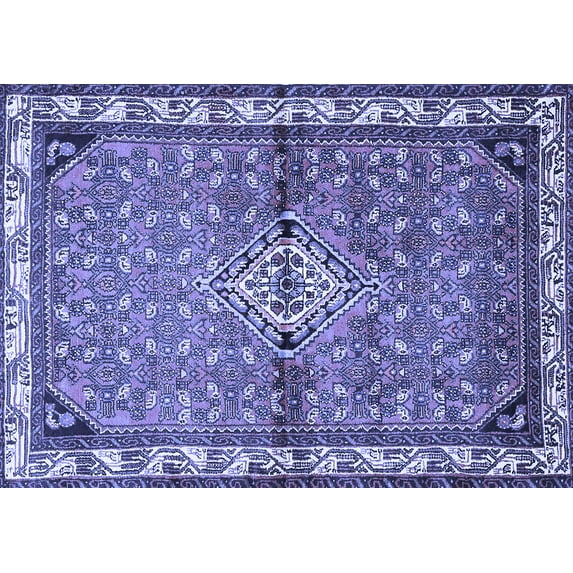 Ahgly Company Machine Washable Indoor Rectangle Persian Blue Traditional Area Rugs, 2' x 3'