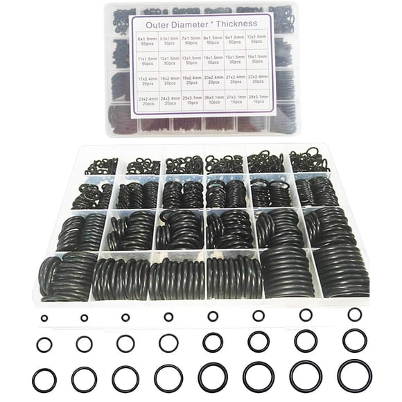 Stanz (TM) 24 Size 740 pcs Nitrile Rubber NBR O-Ring Gasket Ring Assortment Kits Thickness 1.5mm 2.4mm 3.1mm