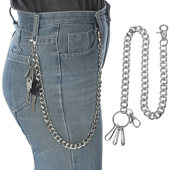 SEWCHICS Pants Chain Silver Metal Punk Style 1Pack 18.5x0.8x0.4In