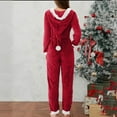 thumbnail image 4 of Jsaierl Women's Fleece Onesie Pajamas Cozy Warmth Hooded Zipper Jumpsuit Fuzzy One Piece Sleepwear Playsuit Christmas Gifts Pajama, 4 of 8
