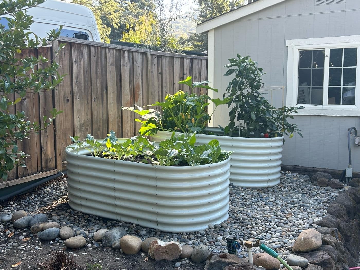 ANLEOLIFE 3 PACK 6x3x2 ft Galvanized Raised Garden Beds Outdoor, Oval Large Metal Deep Root Planter Box for Planting Vegetables Flowers Herb, Anti-Rust, Antique White