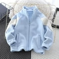 thumbnail image 2 of lcziwo Toddler Fleece Jackets Long Sleeve Warm Soft Fuzzy Casual Winter Jackets Girls Boys Fall Fashion Colorblock Zip Up Outerwear, Blue, 5 Years, 2 of 4