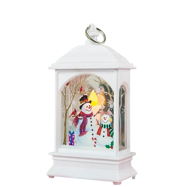 Christmas Led Light Up Lantern Xmas Santa Claus Table Lamp Ornament Decoration