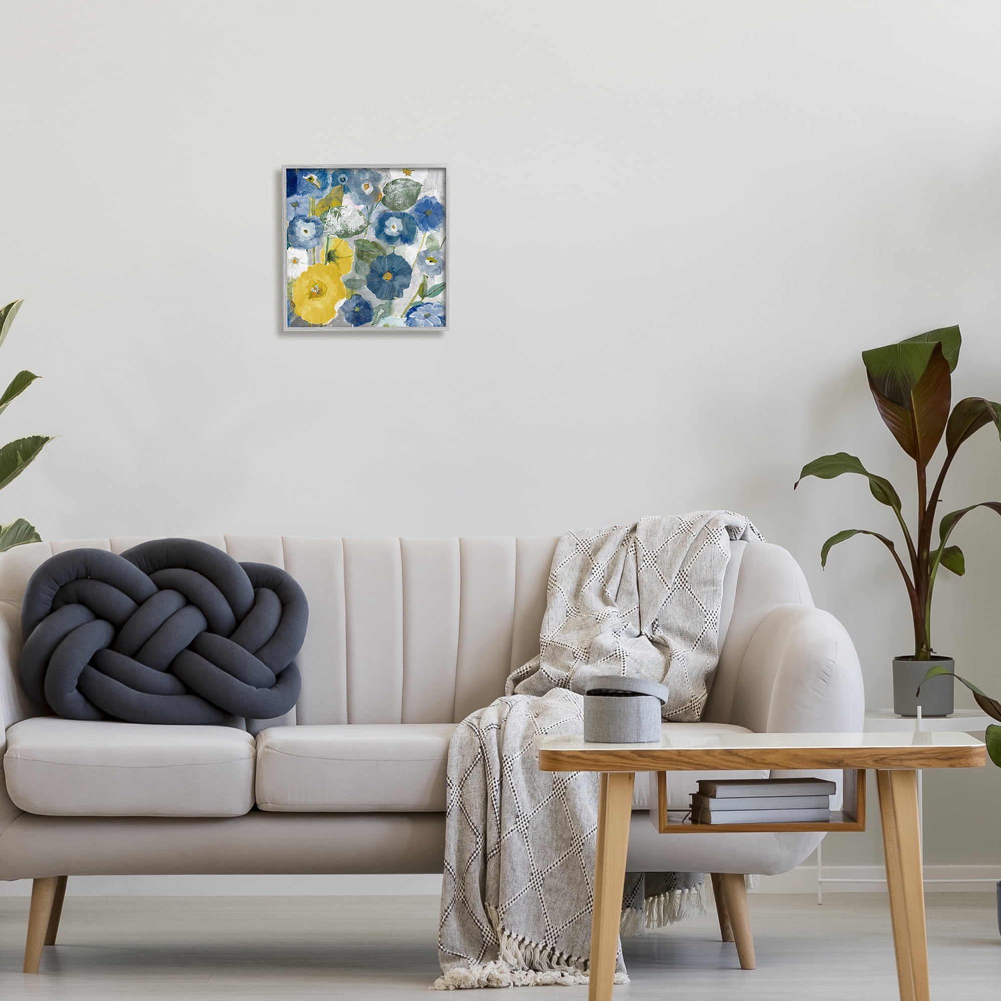 Stupell Industries Abstract Poppy Flowers Pattern Botanical & Floral Painting Gray Framed Art Print Wall Art