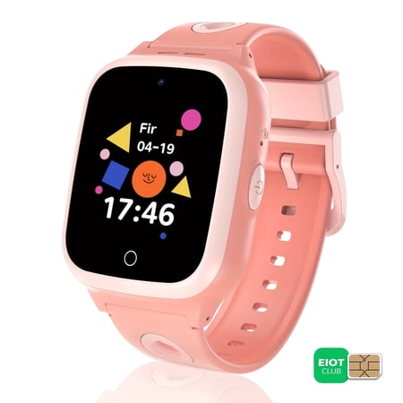 2026 New 4G LTE Kids GPS Smart Watch 1.4 Inch 730mAh Battery Video Voice Call with EIOTCLUB SIM Card Parental Control Class Mode No Games Gift for Kids Age 3+