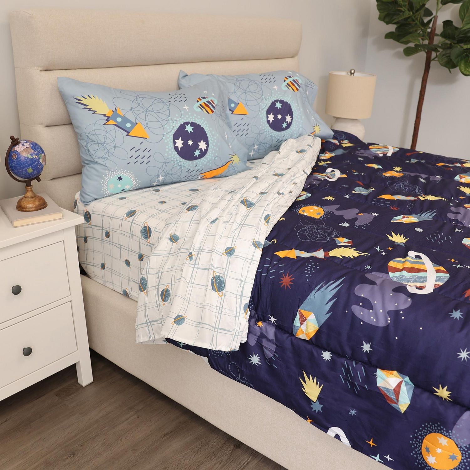 Ensemble de literie 5 pièces pour lit double outerspace