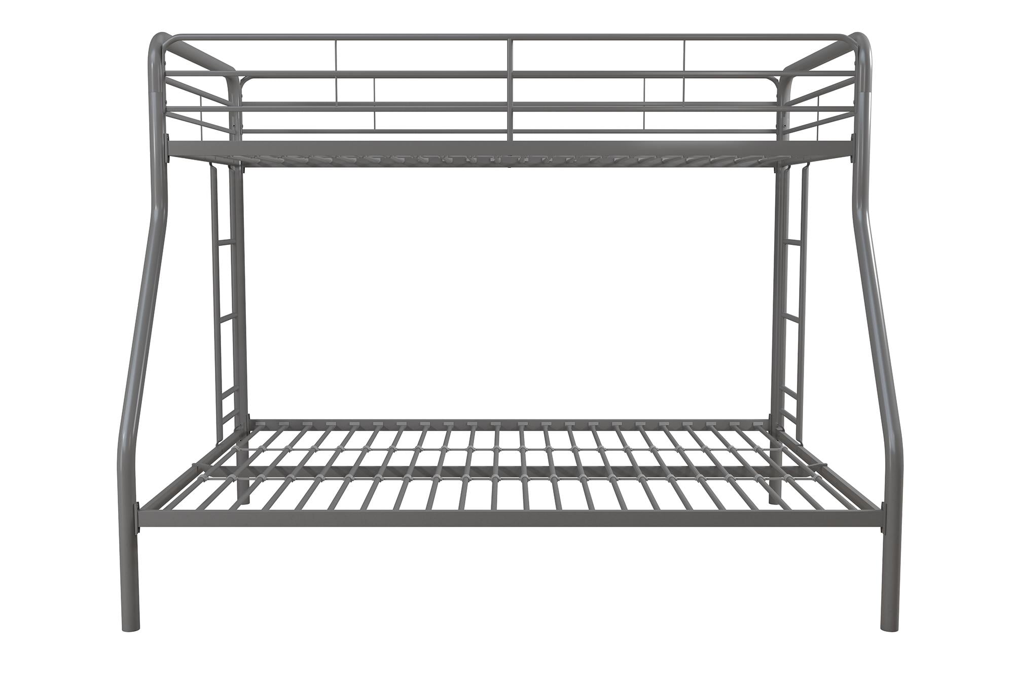 DHP Dusty Twin over Full Metal Bunk Bed with Secured Ladders, Silver