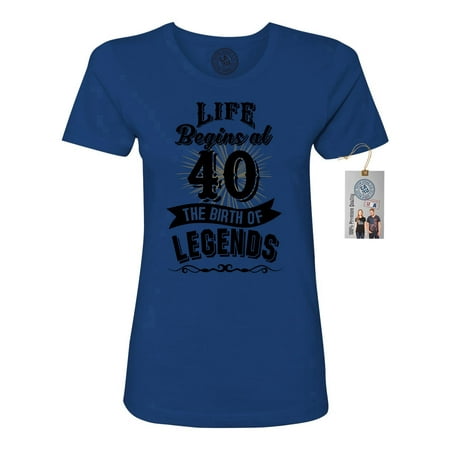 Life Begins at 40 Legends Birthday Gift Womens Short Sleeve