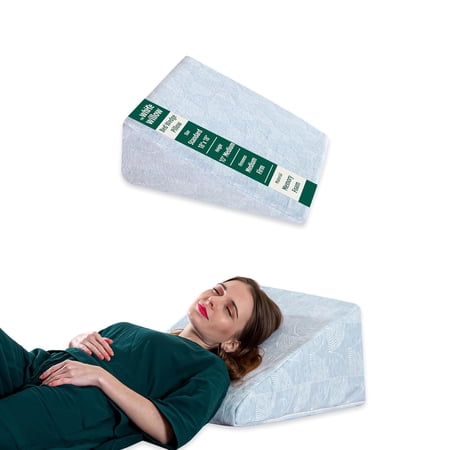 Orthopedic Soft Bed Wedge Pillow, Memory Foam Pillow For Sleeping, Sky Blue - 18 L X 18 W X 10 H Inches | Acid Reflux, Back & Neck Pain Relief, Anti Snoring | Pregnancy Maternity Pillow