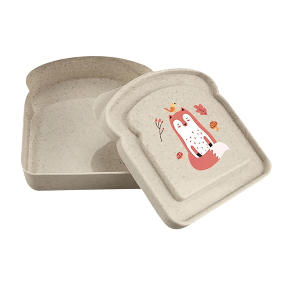 Tao Tao 1Pc Beige Sandwich Containers, Plastic Sandwich Box Food Storage Toast Shape Holder for Lunch, Sandwich Keeper Prep Microwave Food Container Sets Food Containers