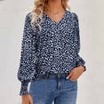 thumbnail image 3 of Patlollav Pntutb Womens Blouses,Ladies Loose Print V-Neck Long Sleeve Tops, 3 of 7