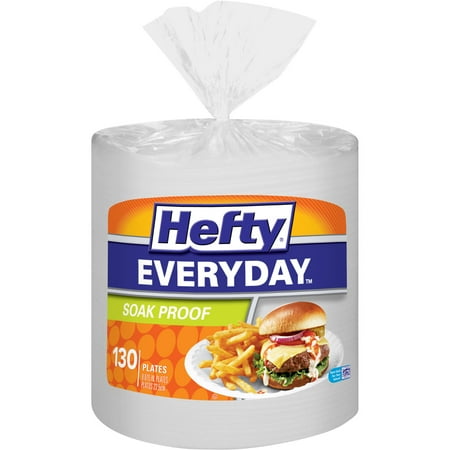 Hefty Every Day Foam Plate 8.875u0022, 130 Ct