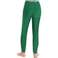 thumbnail image 4 of Jowowha Girls' Athletic Dance Leggings Active Yoga Tights Stretchy Compression Pants Running Sports Dark Green 10, 4 of 6
