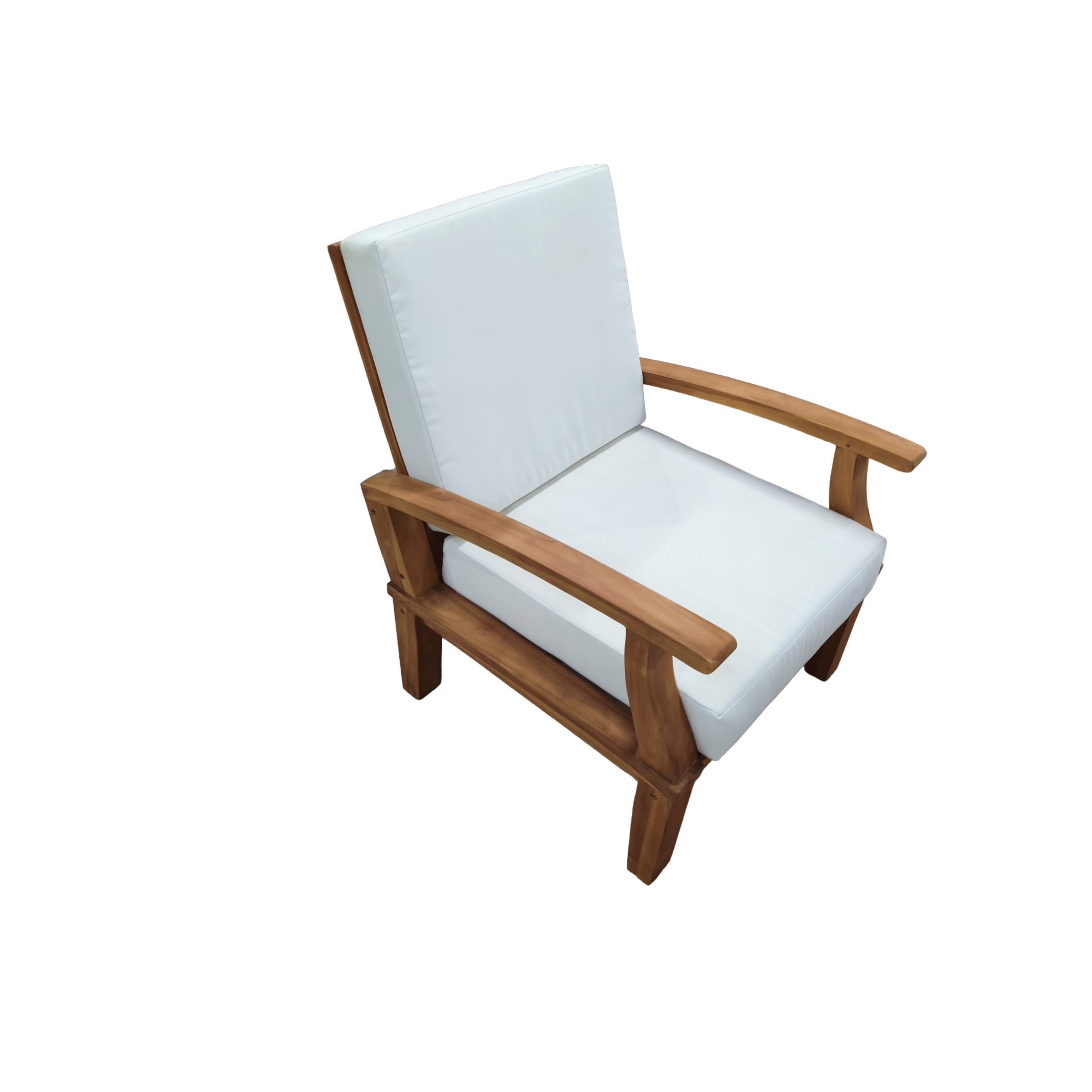 DecMode Brown Traditional Teak Wood Outdoor Seating Set with Cushions, Set of 5 77" 54"W