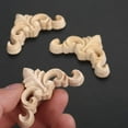 thumbnail image 2 of 20Pcs Carved Unpainted European Wood Furniture Window Corner Wood Applique Onlay Wood Figurines Ornamental 4 x 4cm, 2 of 5