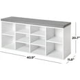 thumbnail image 7 of Shoe Benches for Entryway with Storage, 10 Compartments Shoe Rack Bench with Storage, Shoe Bench Storage with Cushion Seat for Living Room Entryway Hallway Adjustable Shelves Shoe Shelf, 7 of 7