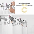 thumbnail image 2 of No Hook Shower Curtains with Snap-in Liner Set, Rooster Farmhouse Black Waterproof Hotel Style Bathroom Shower Curtain, Farm Animals Simple Art Modern Breathable Mesh Top Bath Curtains 66''x72'', 2 of 9
