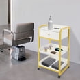thumbnail image 2 of Gold Rolling Salon Storage Cart with Drawer and Shelves, 55LBS Capacity Barber Trolley on Wheels with 2 Brakes, Multi-Tier Hairdressing Organizer for Beauty Supplies Tools Home Salon, 2 of 11