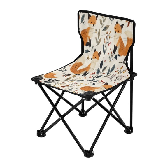 Outdoor Folding Chair 14.46x14.46x22.83 Inches, Camping Folding Chair Easy to Carry Ideal for Outdoor Picnics Camping Park Fishing Cartoon Yellow Cute Fox