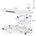 thumbnail image 7 of Tribesigns Height Adjustable C Table with Wheels, Mobile Couch Side Table with Tiltable Drawing Board, Sofa Bedside Laptop Stand C Shaped TV Tray with Storage Shelves, White, 7 of 7